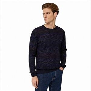 Harmont & Blaine Zig-Zag Pattern Wool Pullover With Embroidered Detail - NWT
